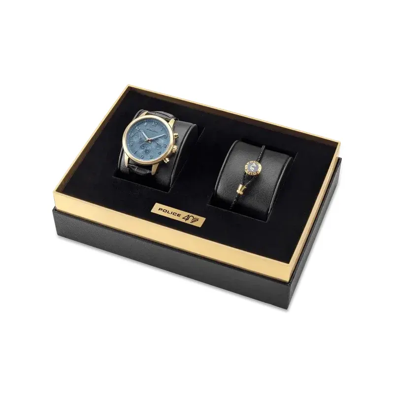 Police 40 Years Anniversary Watch And Bracelet Gift Set | PEWJF0030401